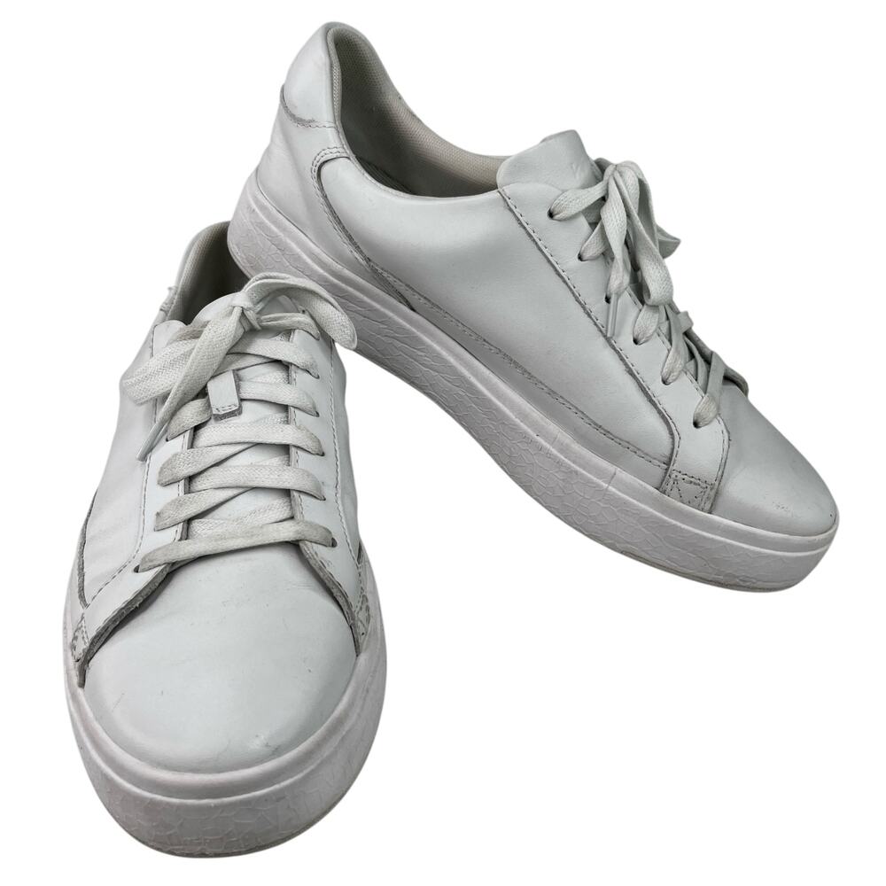 Kizik Womens Mens Vegas Sneakers White 10 Leather